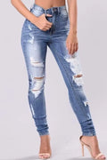 Jeans skinny délavés grande taille