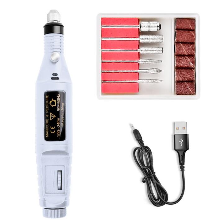 Electric Nail Drill Kit, Gel Nail Remover Machine, Nail Art Tool Kit, Pen, Nail File, Sanding Bands
