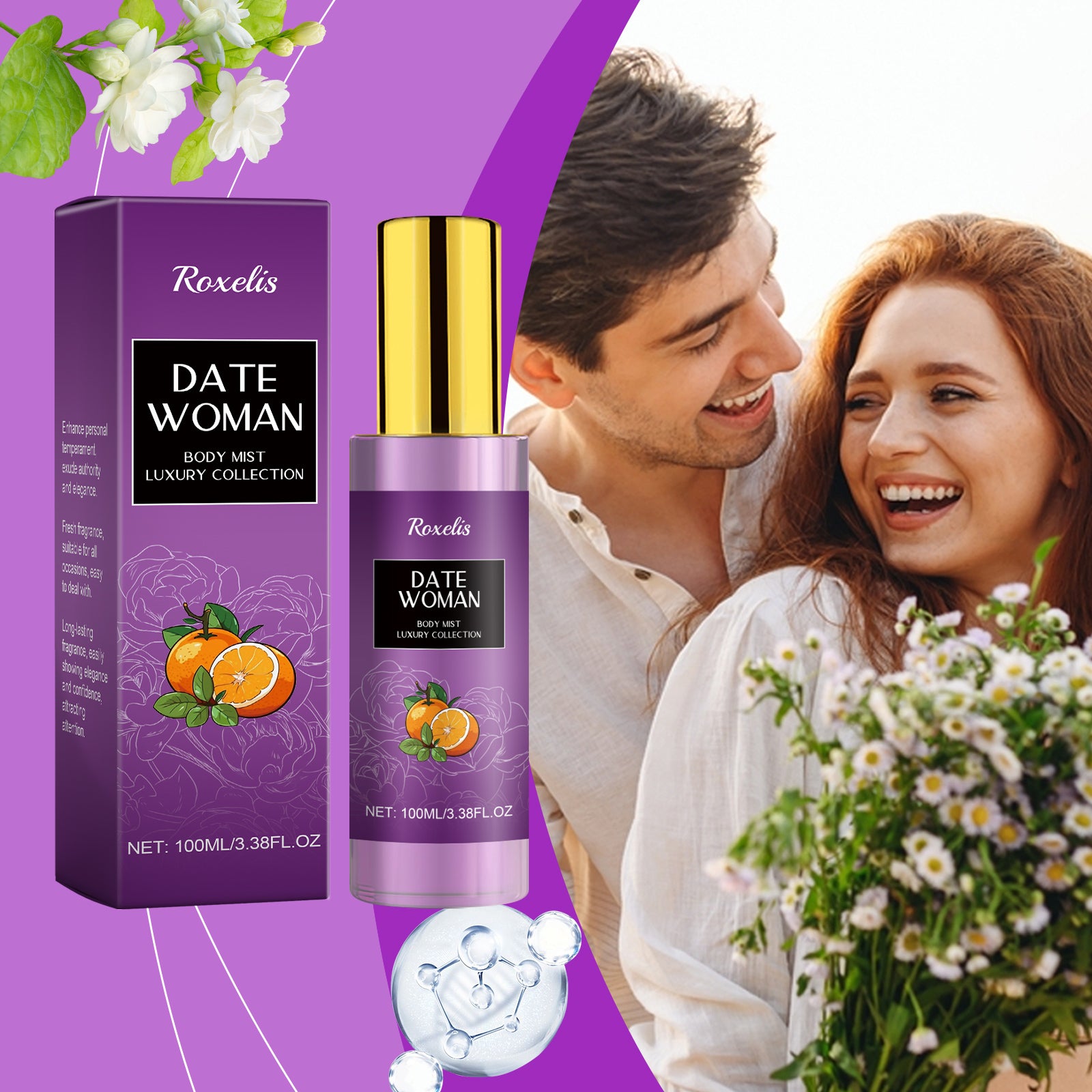 Perfume corporal en spray de larga duración, notas ahumadas, lluvia, jardín, maderas, rosa, ligero, portátil, perfume de nicho