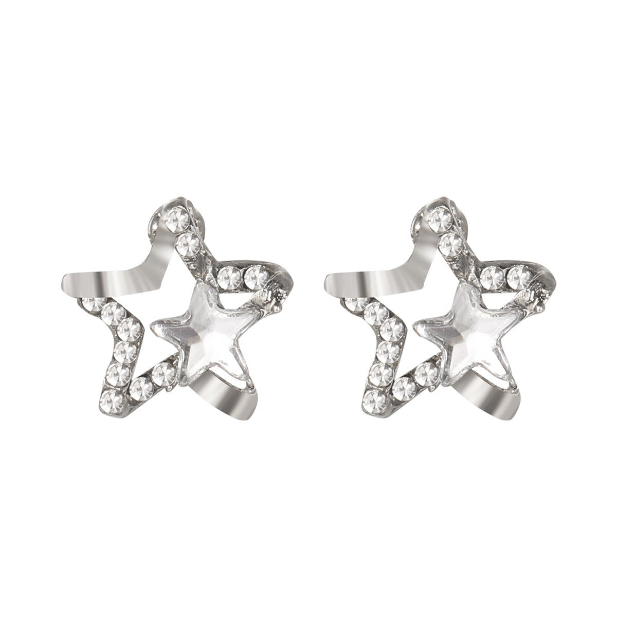 Openwork zircon earrings set with ultra-sparkling diamonds, for a modern, fresh, and delicate woman, light and luxurious, with a minimalist design.