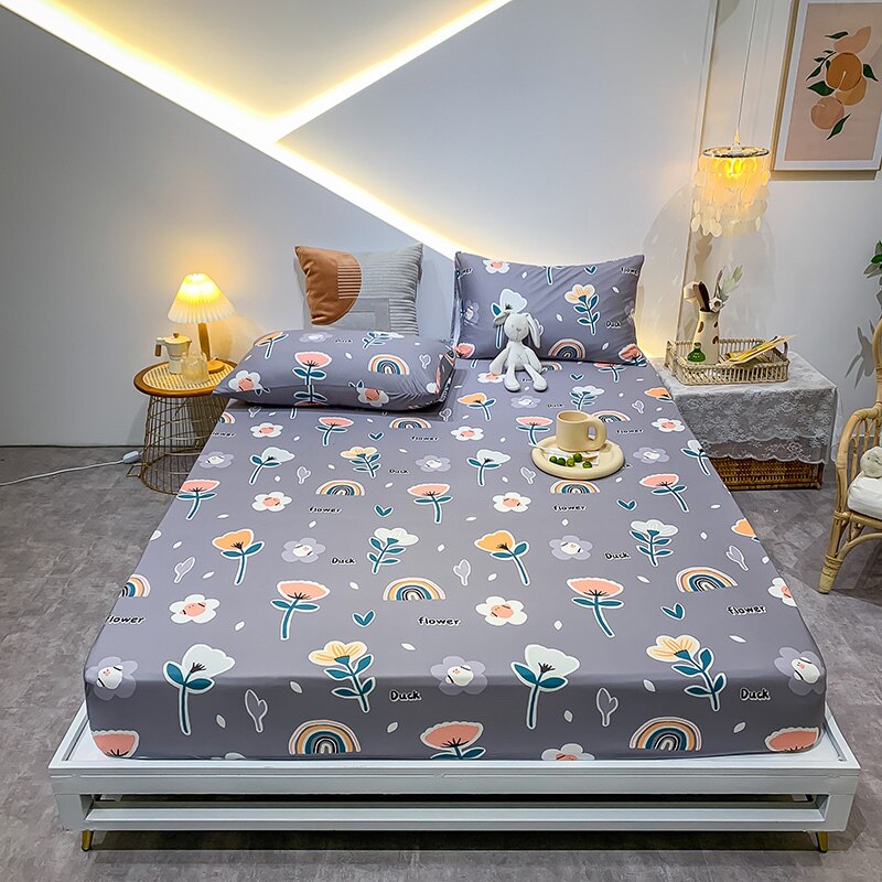 23,29/26,76/29,08 USD - Drap-housse en coton élastique à motifs géométriques, housse de matelas élastique, ensemble de literie Queen/King