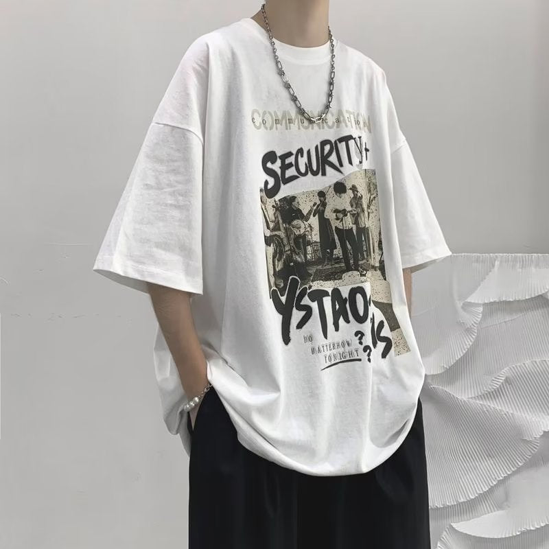 Loose-fit mid-length sleeve T-shirt