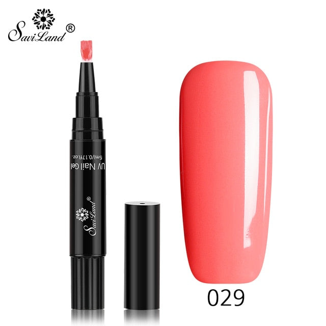 15.12 USD - Saviland 3-in-1 New Gel Nail Polish Pen: Glitter, Easy Application, 60 Colors, UV Hybrid Gel Polish, Easy to Use.