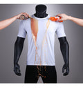 25,61 USD - T-shirt de sport à manches courtes pour homme, col rond, couleur unie, déperlant, haute technologie, anti-taches et à séchage rapide, idéal pour l'été.