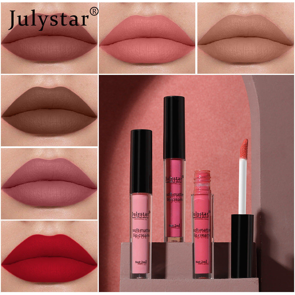 brillo labial mate dulce, labial líquido hidratante mate de larga duración