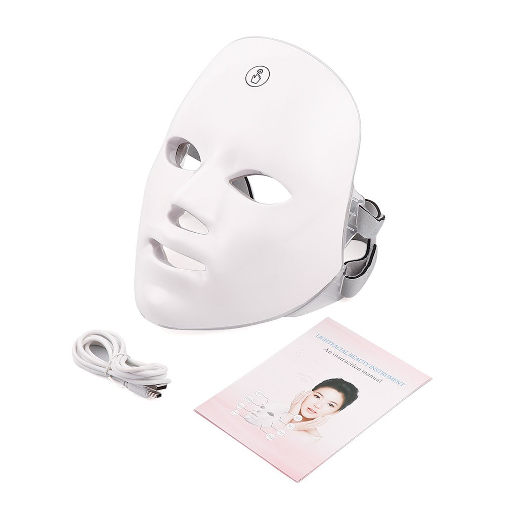Masque facial de beauté à LED rechargeable par USB, test tactile manuel, couleurs photoniques, pour le rajeunissement de la peau