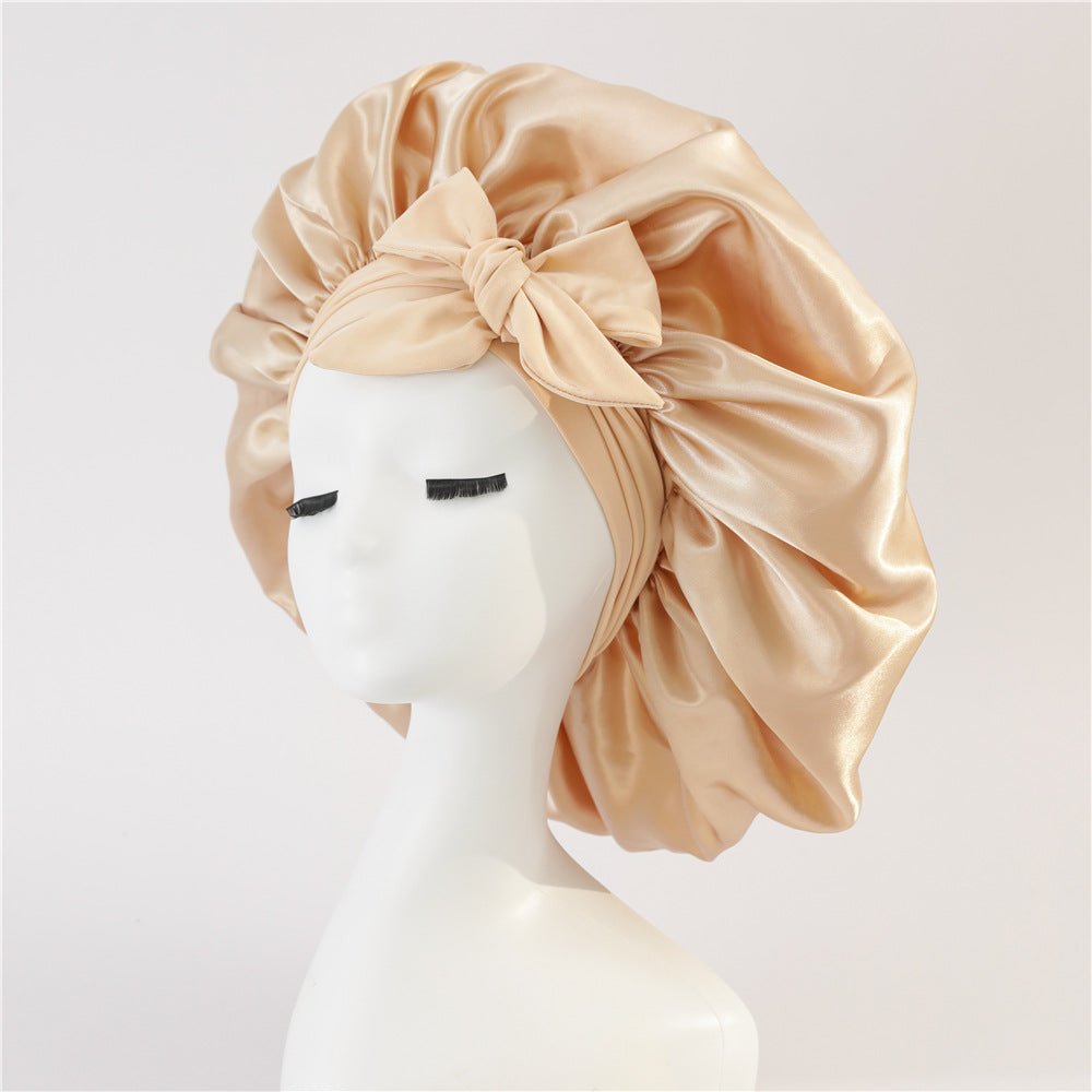 $17.44 - Round hat with elastic knot, plain sleep cap, wide-brimmed headscarf, hat