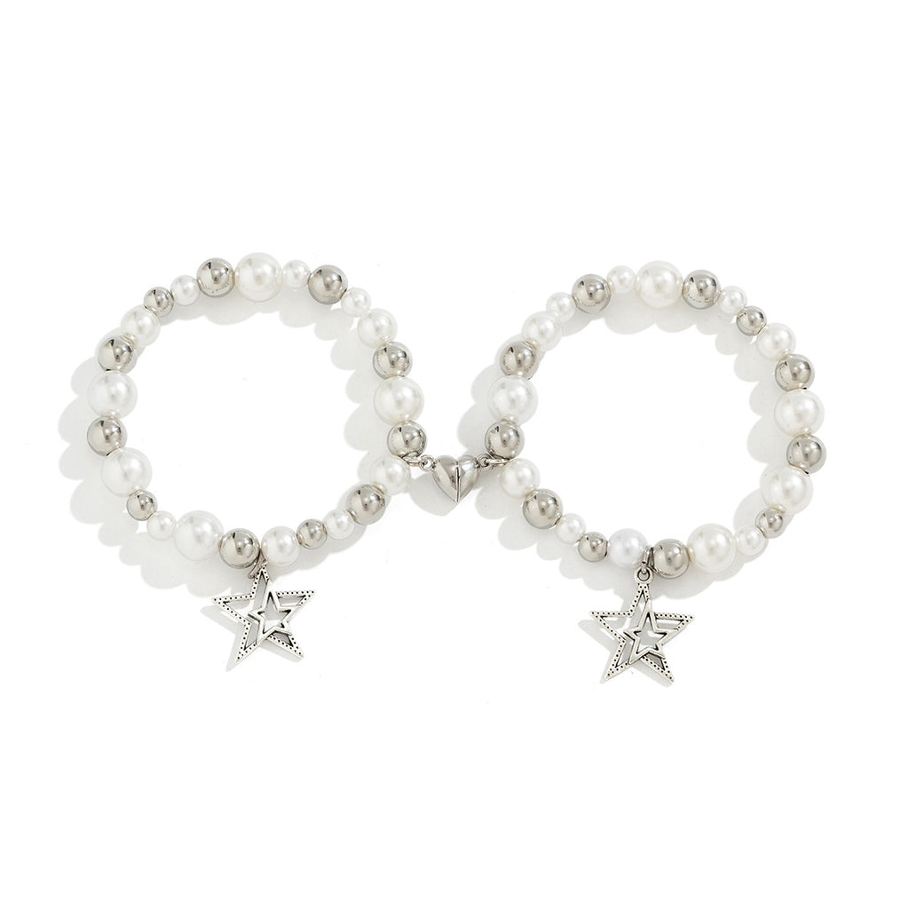 $8.14/9.30 USD - Simple and Versatile Magnetic Heart Tassel Star Pendant Bracelet