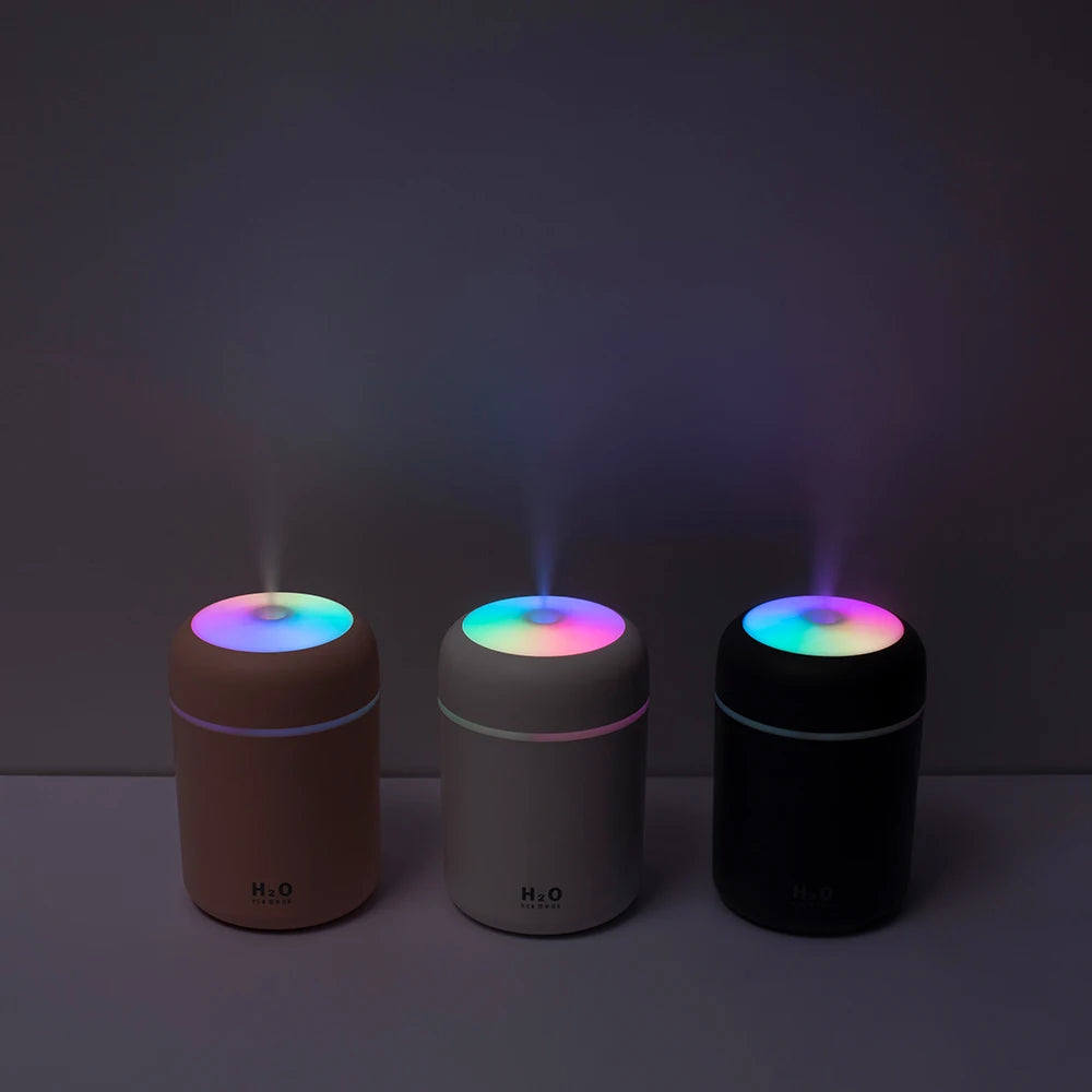 300ml Portable USB Ultrasonic Humidifier, Dazzle Cup Aroma Diffuser, Cool Mist Humidifier and Air Purifier with Romantic Light