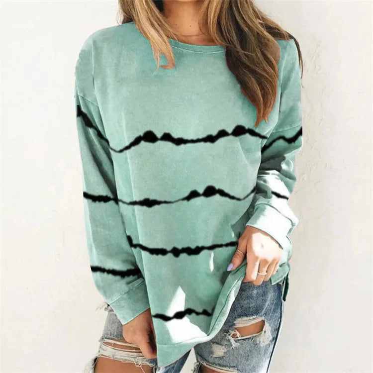 Sweat-shirt à bande de pois pour femmes