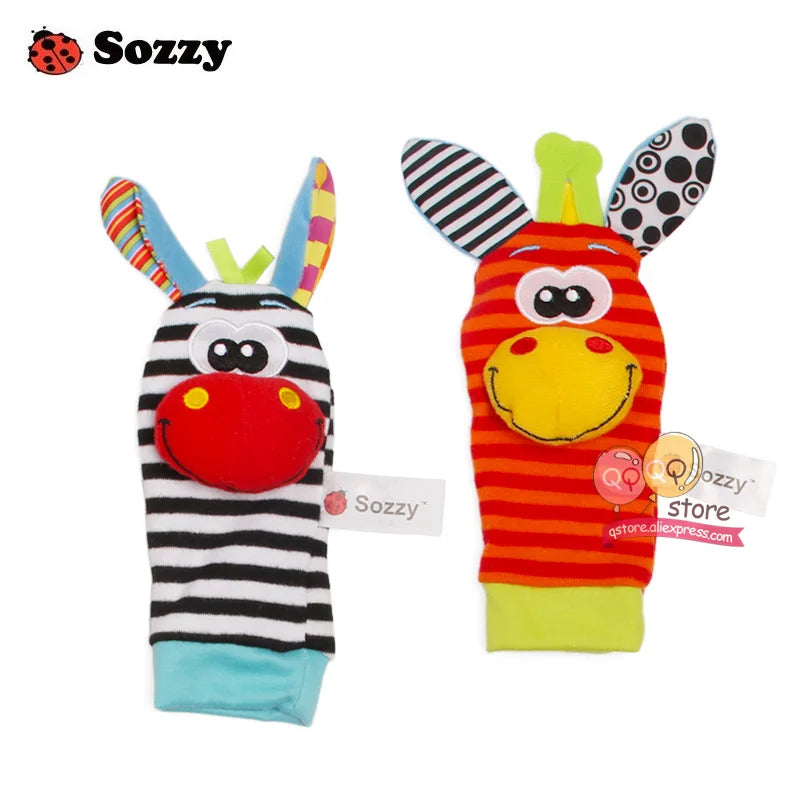 13.97/16.30 USD Hochets Sozzy pour bébé, jouets en peluche douce, lot de 4