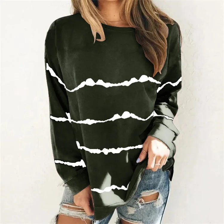 Sweat-shirt à bande de pois pour femmes