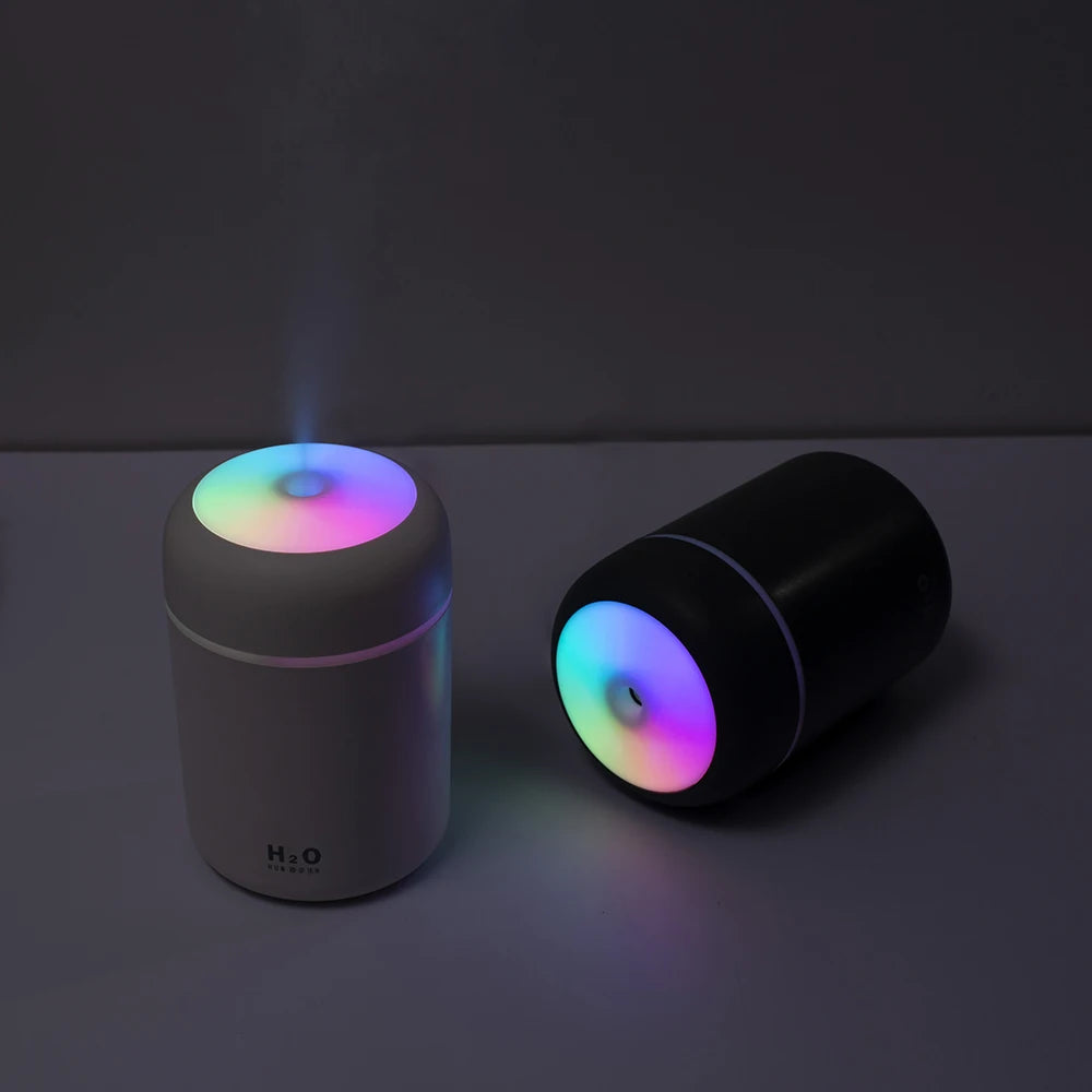 300ml Portable USB Ultrasonic Humidifier, Dazzle Cup Aroma Diffuser, Cool Mist Humidifier and Air Purifier with Romantic Light