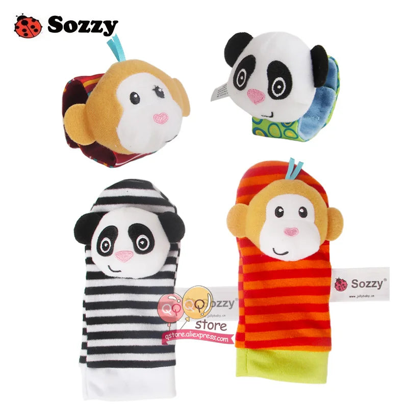 13.97/16.30 USD Hochets Sozzy pour bébé, jouets en peluche douce, lot de 4