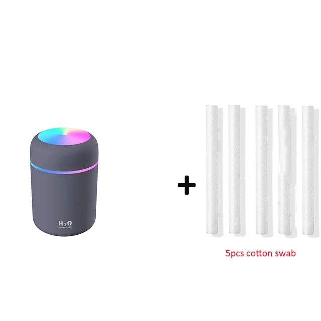 300ml Portable USB Ultrasonic Humidifier, Dazzle Cup Aroma Diffuser, Cool Mist Humidifier and Air Purifier with Romantic Light