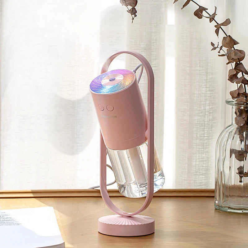Mini USB Humidifier Nightlight with Projector and Colorful Lamp for Bedroom