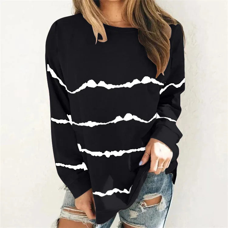 Sweat-shirt à bande de pois pour femmes