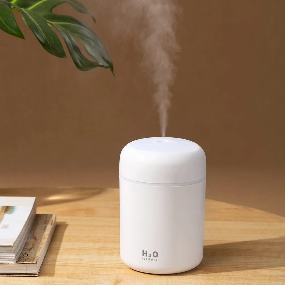 300ml Portable USB Ultrasonic Humidifier, Dazzle Cup Aroma Diffuser, Cool Mist Humidifier and Air Purifier with Romantic Light