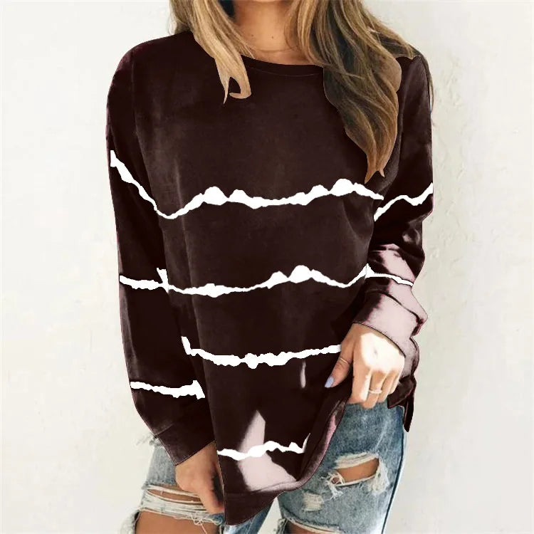 Sweat-shirt à bande de pois pour femmes