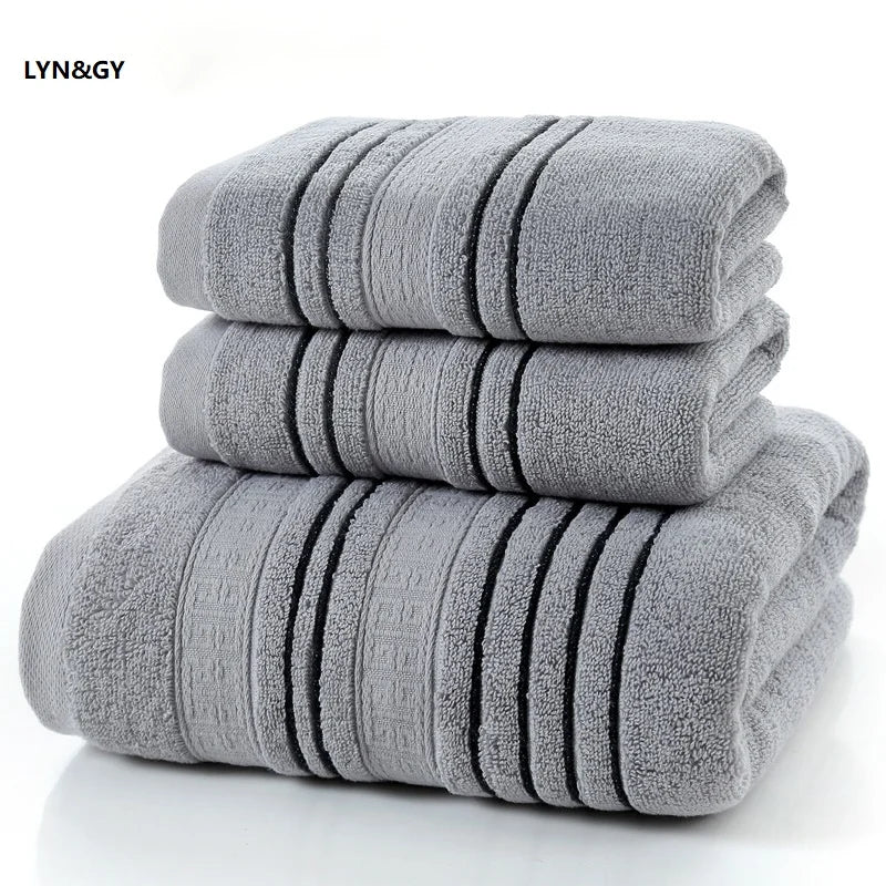 26,78 USD - Ensemble de 3 serviettes en coton gris pour homme : 2 gants de toilette pour le visage, 1 serviette de bain et 1 serviette de douche pour le camping.
