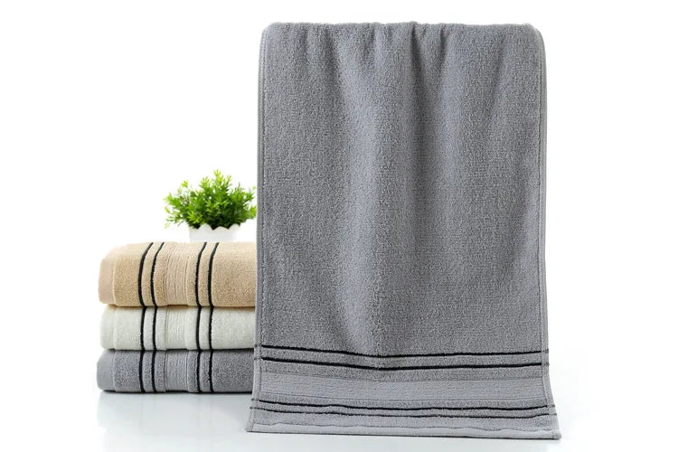26,78 USD - Ensemble de 3 serviettes en coton gris pour homme : 2 gants de toilette pour le visage, 1 serviette de bain et 1 serviette de douche pour le camping.