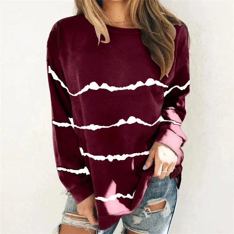 Sweat-shirt à bande de pois pour femmes
