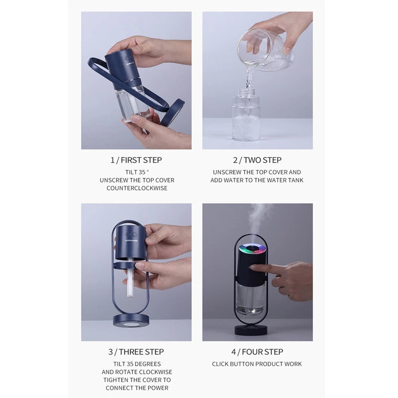 23.28 USD Mini veilleuse atomiseur USB avec projecteur et lampe colorée pour chambre à coucher