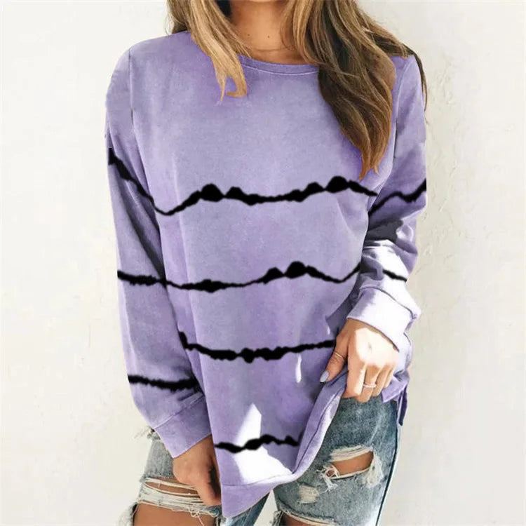 Sweat-shirt à bande de pois pour femmes