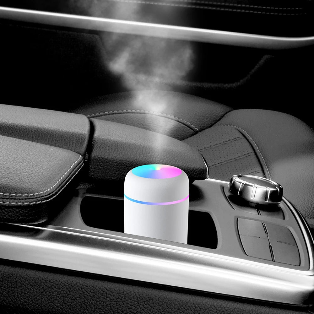 300ml Portable USB Ultrasonic Humidifier, Dazzle Cup Aroma Diffuser, Cool Mist Humidifier and Air Purifier with Romantic Light