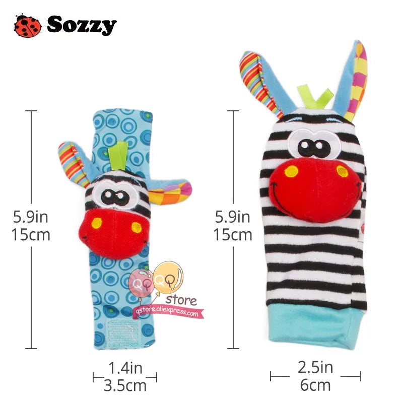 13.97/16.30 USD Hochets Sozzy pour bébé, jouets en peluche douce, lot de 4