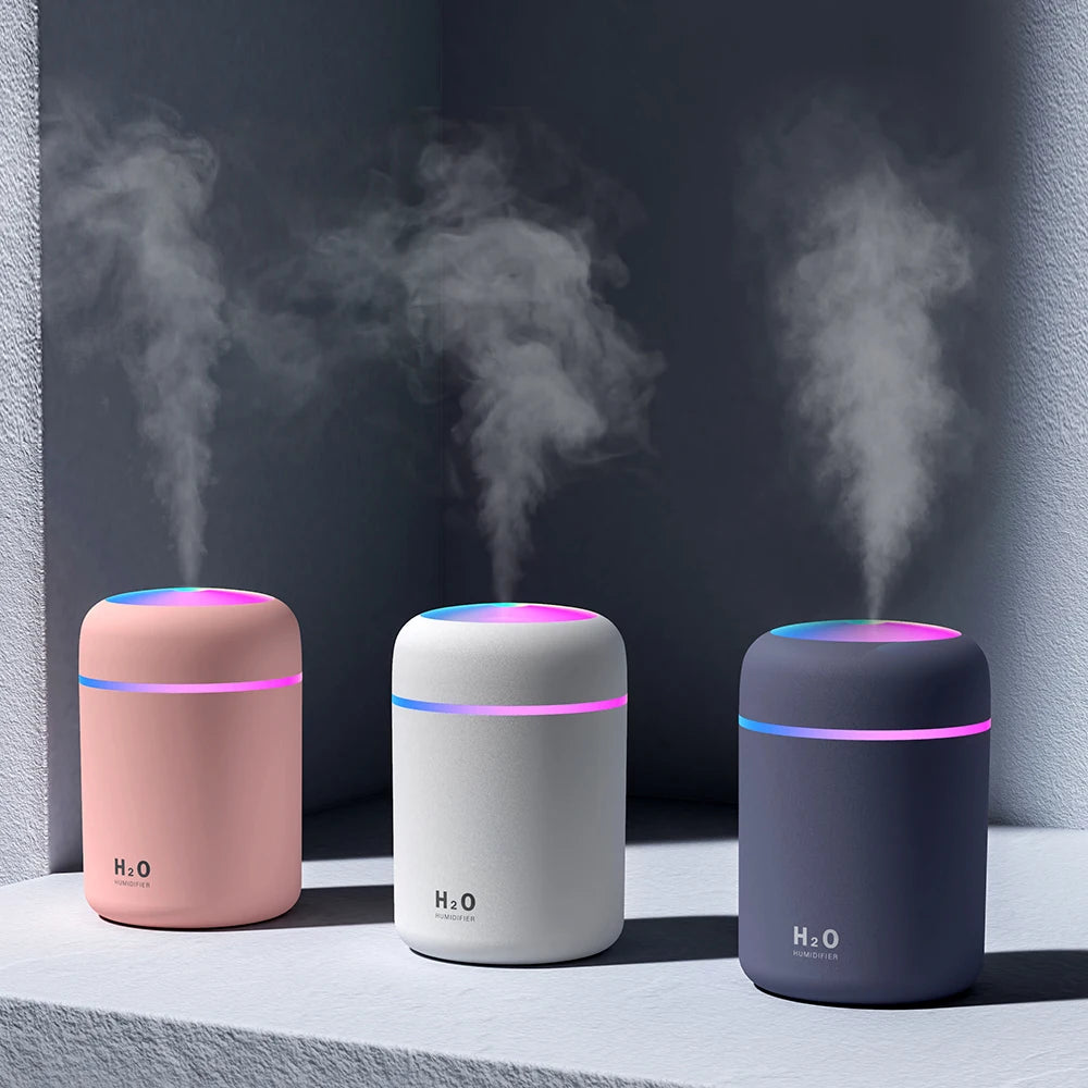 300ml Portable USB Ultrasonic Humidifier, Dazzle Cup Aroma Diffuser, Cool Mist Humidifier and Air Purifier with Romantic Light