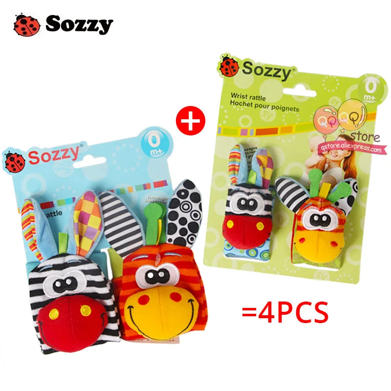 13.97/16.30 USD Hochets Sozzy pour bébé, jouets en peluche douce, lot de 4