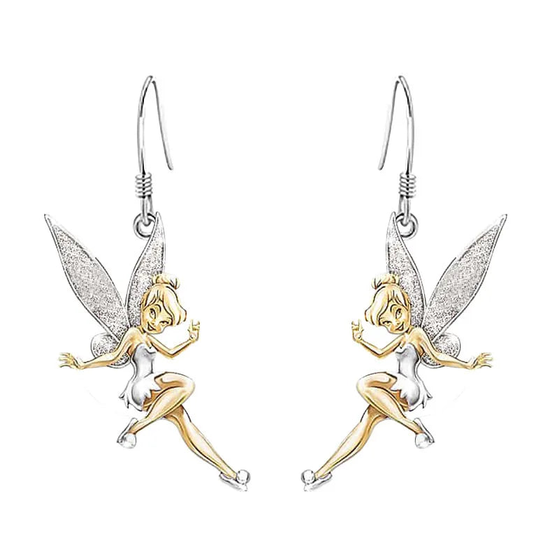 Boucles d'oreilles pendantes ange fée cristal petite elfe danseuse pour femme fille bijoux de mode accessoires de banquet et de fête