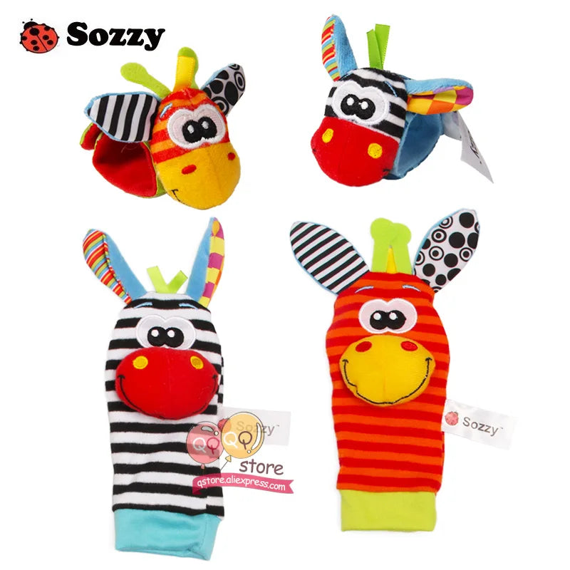 13.97/16.30 USD Hochets Sozzy pour bébé, jouets en peluche douce, lot de 4