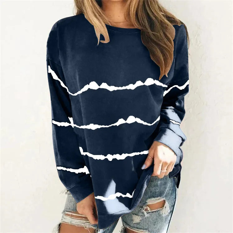 Sweat-shirt à bande de pois pour femmes