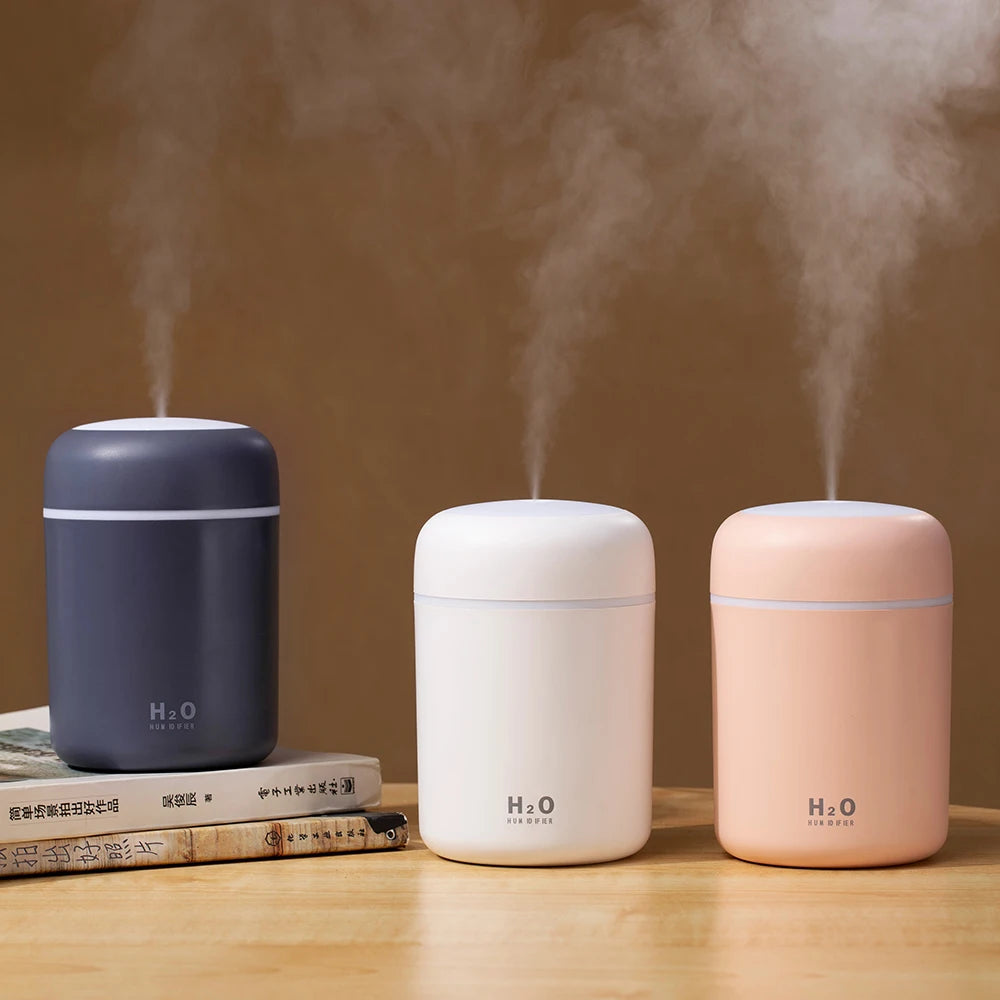 300ml Portable USB Ultrasonic Humidifier, Dazzle Cup Aroma Diffuser, Cool Mist Humidifier and Air Purifier with Romantic Light