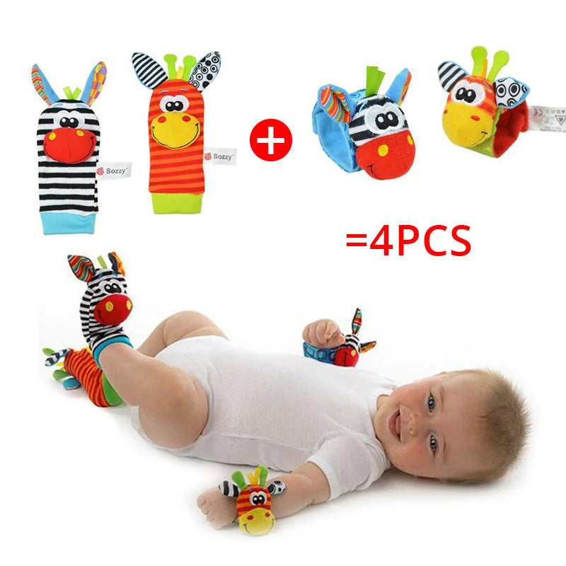 13.97/16.30 USD Hochets Sozzy pour bébé, jouets en peluche douce, lot de 4